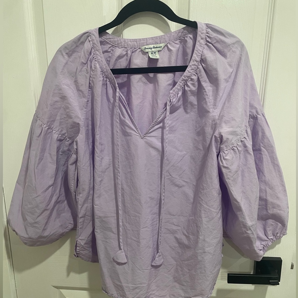 Tommy Bahama purple lavender size medium cotton and silk tunic top